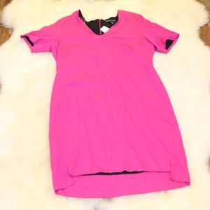 FIERCE+CONFIDENT: Bold Magenta V-Neck Dress (SOFT)